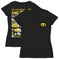 Women's Vive La Fete  Black Iowa Hawkeyes Impressions Artwork V-Neck T-Shirt