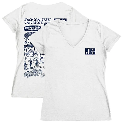 Women's Vive La Fete Jackson State Tigers Impressions Artwork V-Neck T-Shirt