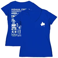 Women's Vive La Fete  Royal Indiana State Sycamores Impressions Artwork V-Neck T-Shirt