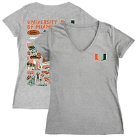 Women's Vive La Fete  Gray Miami Hurricanes Impressions Artwork V-Neck T-Shirt