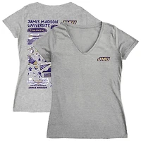 Women's Vive La Fete  Gray James Madison Dukes Impressions Artwork V-Neck T-Shirt