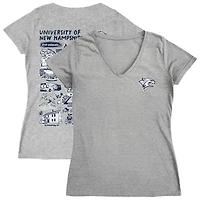 Women's Vive La Fete  Gray New Hampshire Wildcats Impressions Artwork V-Neck T-Shirt