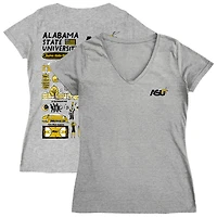 Women's Vive La Fete  Gray Alabama State Hornets Impressions Artwork V-Neck T-Shirt