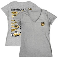 Women's Vive La Fete  Gray Kennesaw State Owls Impressions Artwork V-Neck T-Shirt