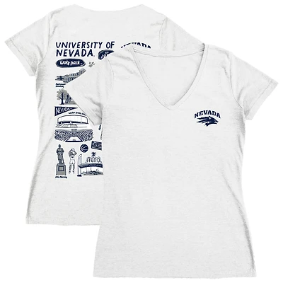 Women's Vive La Fete Nevada Wolf Pack Impressions Artwork V-Neck Fitted T-Shirt
