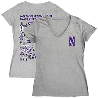 Women's Vive La Fete Northwestern Wildcats Impressions Artwork V-Neck Fitted T-Shirt