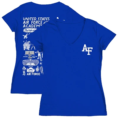 Women's Vive La Fete  Royal Air Force Falcons Impressions Artwork V-Neck Fitted T-Shirt