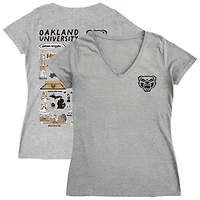 Women's Vive La Fete  Gray Oakland Golden Grizzlies Impressions Artwork V-Neck T-Shirt