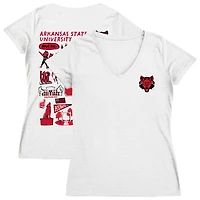 Women's Vive La Fete  White Arkansas Razorbacks Impressions Artwork V-Neck T-Shirt