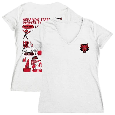 Women's Vive La Fete Arkansas Razorbacks Impressions Artwork V-Neck T-Shirt