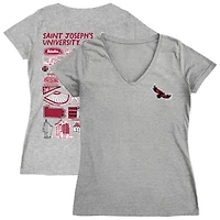 Women's Vive La Fete  Gray Saint Joseph's Hawks Impressions Artwork V-Neck T-Shirt