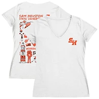 Women's Vive La Fete  White Sam Houston State Bearkats Impressions Artwork V-Neck T-Shirt