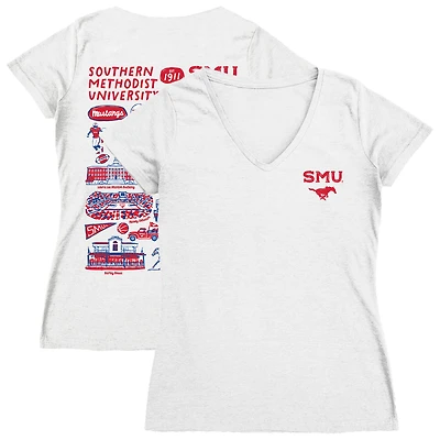 Women's Vive La Fete SMU Mustangs Impressions Artwork V-Neck T-Shirt