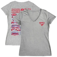 Women's Vive La Fete  Gray SMU Mustangs Impressions Artwork V-Neck T-Shirt