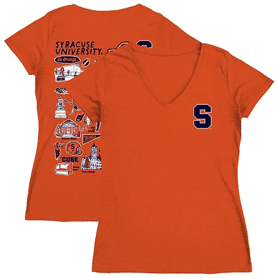 Women's Vive La Fete Orange Syracuse Orange Impressions Artwork V-Neck T-Shirt