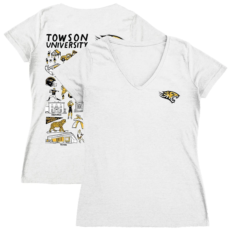 Women's Vive La Fete Towson Tigers Impressions Artwork V-Neck T-Shirt