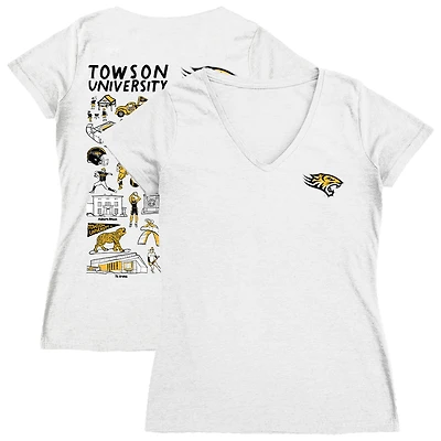 Women's Vive La Fete Towson Tigers Impressions Artwork V-Neck T-Shirt