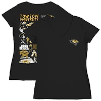 Women's Vive La Fete  Black Towson Tigers Impressions Artwork V-Neck T-Shirt