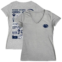 Women's Vive La Fete  Gray Penn State Nittany Lions Impressions Artwork V-Neck T-Shirt