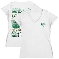 Women's Vive La Fete  White UAB Blazers Impressions Artwork V-Neck T-Shirt