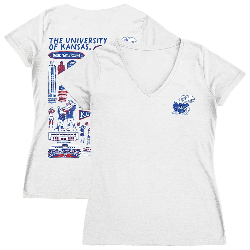 Women's Vive La Fete Kansas Jayhawks Impressions Artwork V-Neck T-Shirt