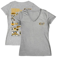 Women's Vive La Fete  Gray VCU Rams Impressions Artwork V-Neck T-Shirt