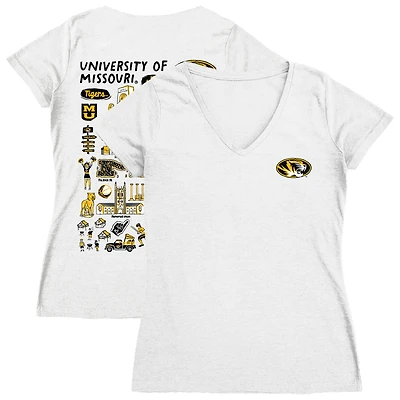 Women's Vive La Fete Missouri Tigers Impressions Artwork V-Neck T-Shirt
