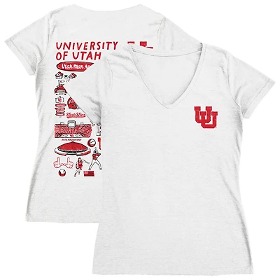 Women's Vive La Fete Utah Utes Impressions Artwork V-Neck T-Shirt