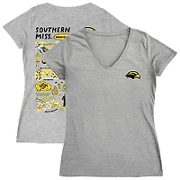 Women's Vive La Fete  Gray Southern Miss Golden Eagles Impressions Artwork V-Neck T-Shirt