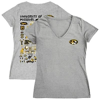 Women's Vive La Fete  Gray Missouri Tigers Impressions Artwork V-Neck T-Shirt