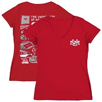 Women's Vive La Fete  Red New Mexico Lobos Impressions Artwork V-Neck T-Shirt