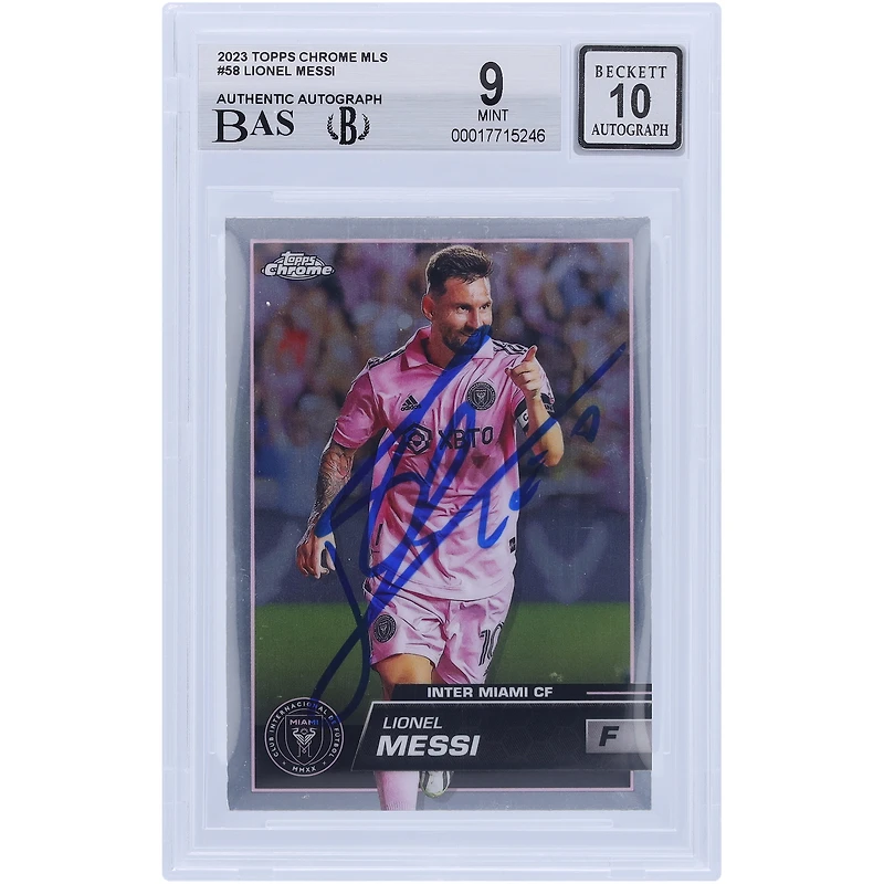 Lionel Messi Inter Miami CF Autographed 2023 Topps Chrome MLS #58 BAS Authenticated /10 Card