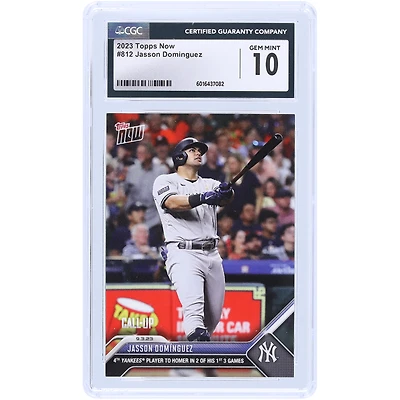 Jasson Dominguez New York Yankees 2023 Topps Now 4th Yankees Player To Homer In 2 Of His 1st 3 Games #812 CGC Authenticated 10 Rookie Card
