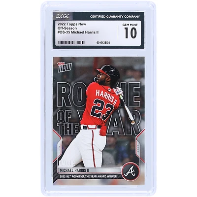 Michael Harris II Atlanta Braves 2022 Topps Now Off-Season 2022 NL Rookie Of The Year Award Winner #OS-35 CGC Authenticated 10 Rookie Card