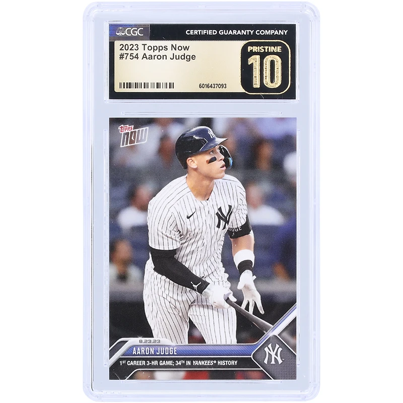 Aaron Judge New York Yankees 2023 Topps Now 1st Career 3-HR Game; 34th In Yankees History #754 CGC Authenticated Pristine 10 Card