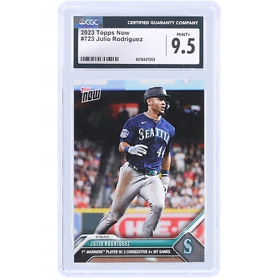 Julio Rodriguez Seattle Mariners 2023 Topps Now 1st Mariners Player W/ 3 Consecutive 4+ Hit Games #723 CGC Authenticated 9.5 Card