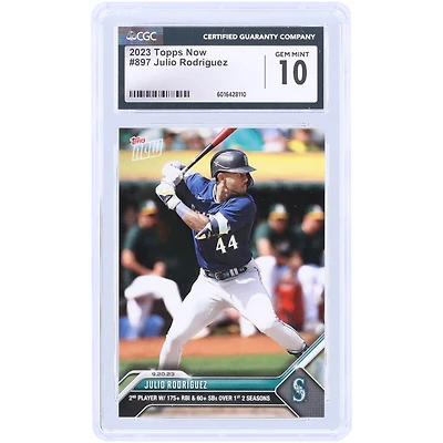Julio Rodriguez Seattle Mariners 2023 Topps Now 2nd Player W/ 175+ RBI & 60+ SBs Over 1st 2 Season #897 CGC Authenticated Card