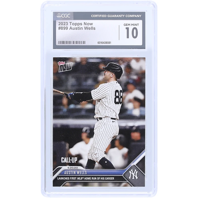 Austin Wells New York Yankees 2023 Topps Now Launches First MLB Home Run Of His Career #899 CGC Authenticated Rookie Card