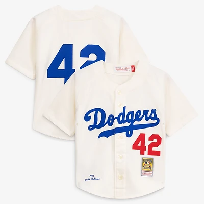 Toddler Mitchell & Ness Jackie Robinson Cream Brooklyn Dodgers 1955 Authentic Jersey