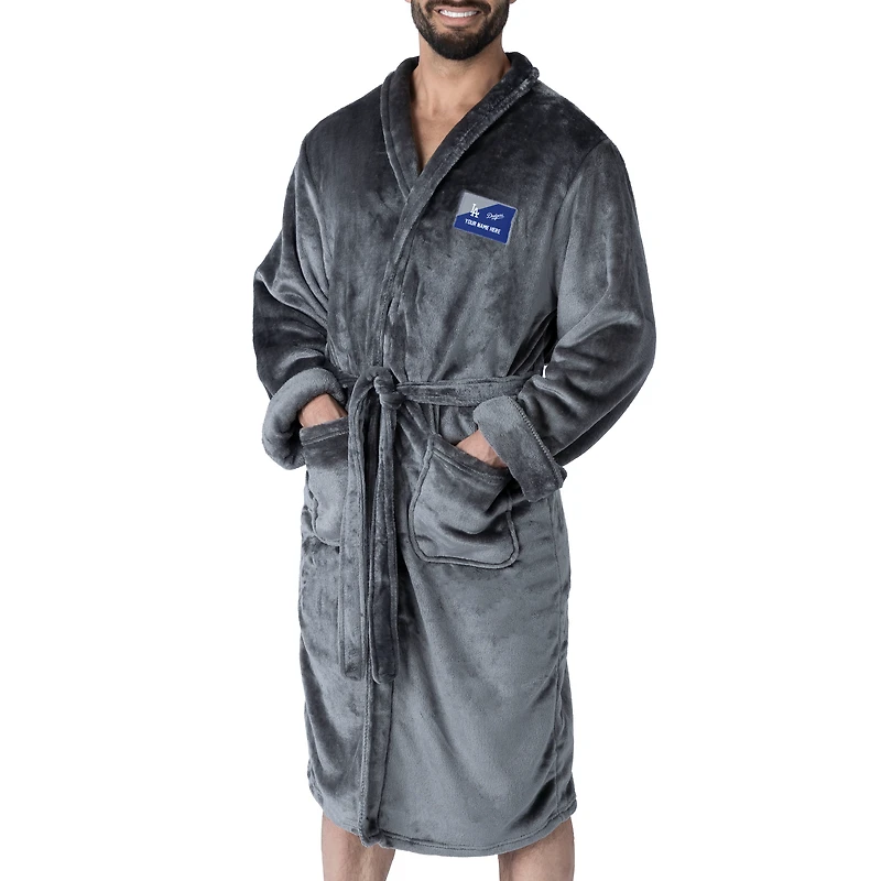 Men's The Northwest Group Charcoal Los Angeles Dodgers Snipe Personalized Robe