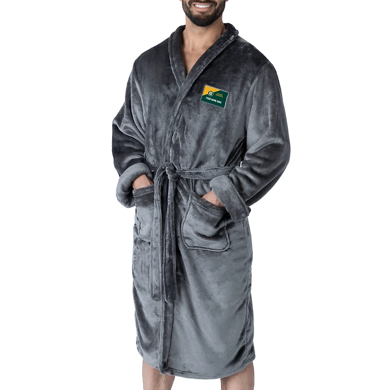 Men's The Northwest Group Charcoal Athletics Cooperstown Collection Snipe Personalized Robe