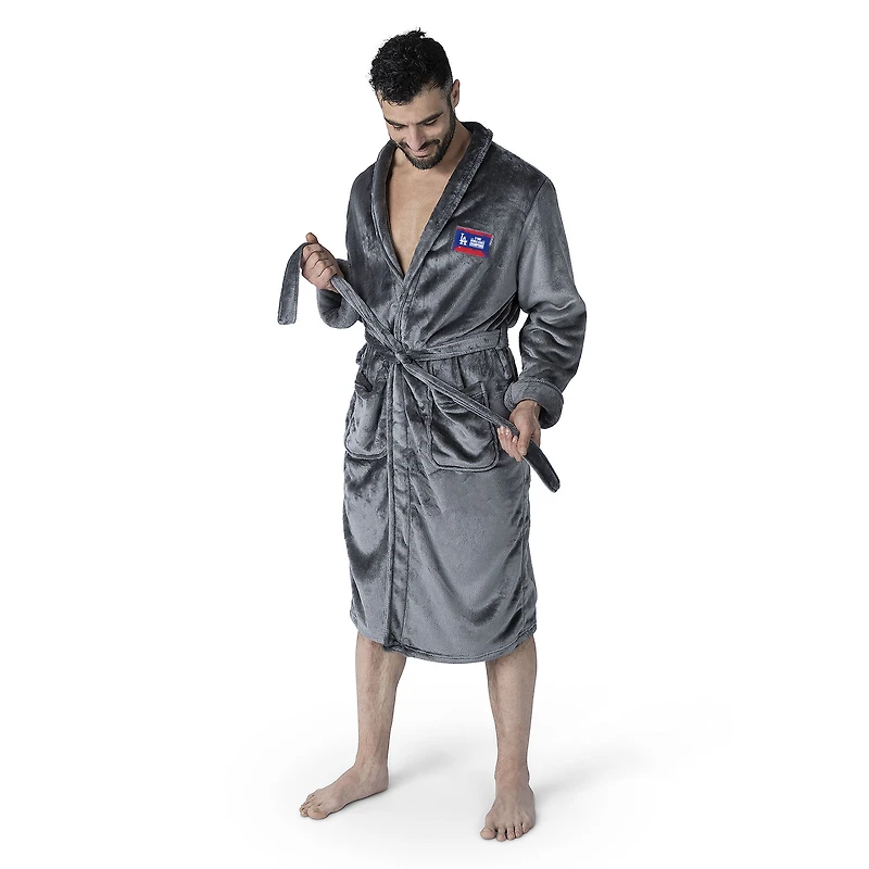 Men's The Northwest Group Charcoal Los Angeles Dodgers 2024 World Series Multi Champs Keepsake Silk Touch Robe