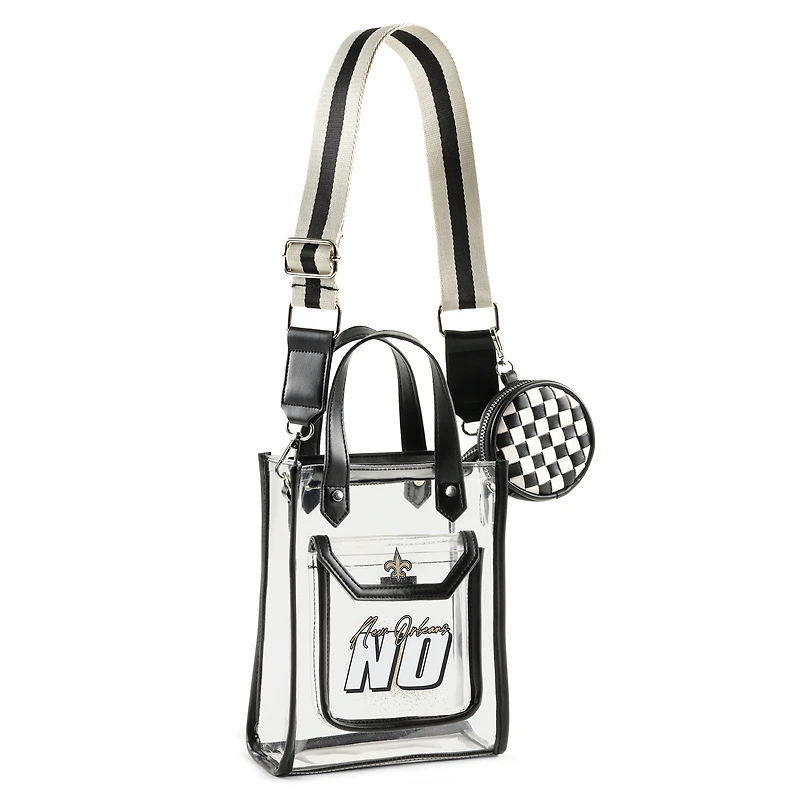 WEAR by Erin Andrews New Orleans Saints Clear Stadium Crossbody Purse with Coin Pouch