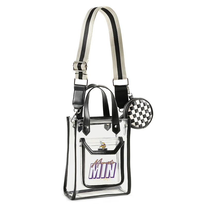 WEAR by Erin Andrews Minnesota Vikings Clear Stadium Crossbody Purse with Coin Pouch
