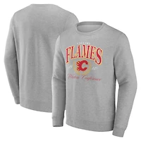 Men's  Gray Calgary Flames Reign Supreme Pullover Sweatshirt