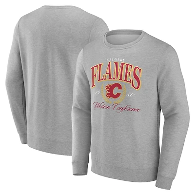 Men's  Gray Calgary Flames Reign Supreme Pullover Sweatshirt