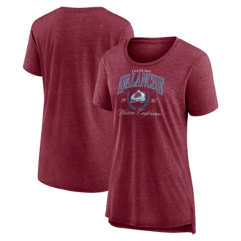 Women's Burgundy Colorado Avalanche Reign Supreme Tri-Blend T-Shirt