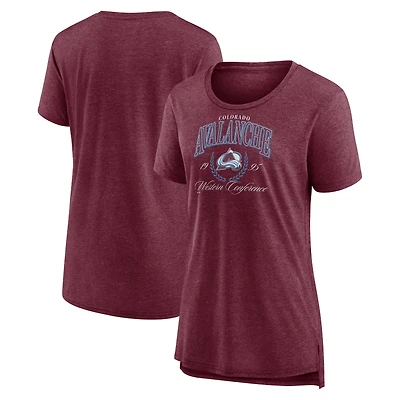 Women's Burgundy Colorado Avalanche Reign Supreme Tri-Blend T-Shirt