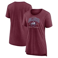 Women's Burgundy Colorado Avalanche Reign Supreme Tri-Blend T-Shirt