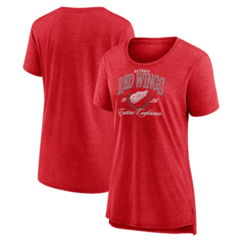 Women's Red Detroit Red Wings Reign Supreme Tri-Blend T-Shirt